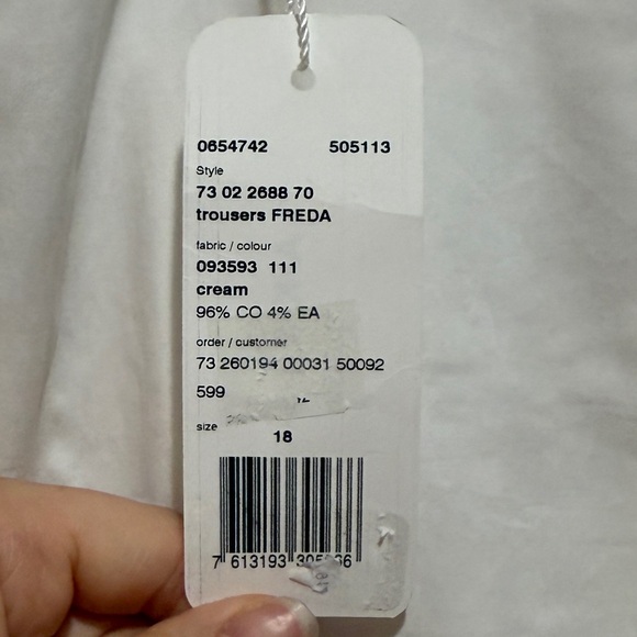 NWT AKRIS Punto Freda Trouser Pants Cream 18 Minimalist Classic Versatile Staple - Picture 6 of 12